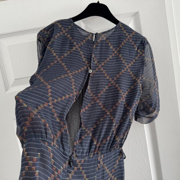 Isabel Marant Etoile "Barden" Navy Silk Dress, size 38 (fits like a 2/4) - Picture 9 of 12